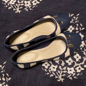Navy and cream flats! Only worn twice.
